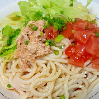 子供が好きなシーチキンde冷やしサラダうどん